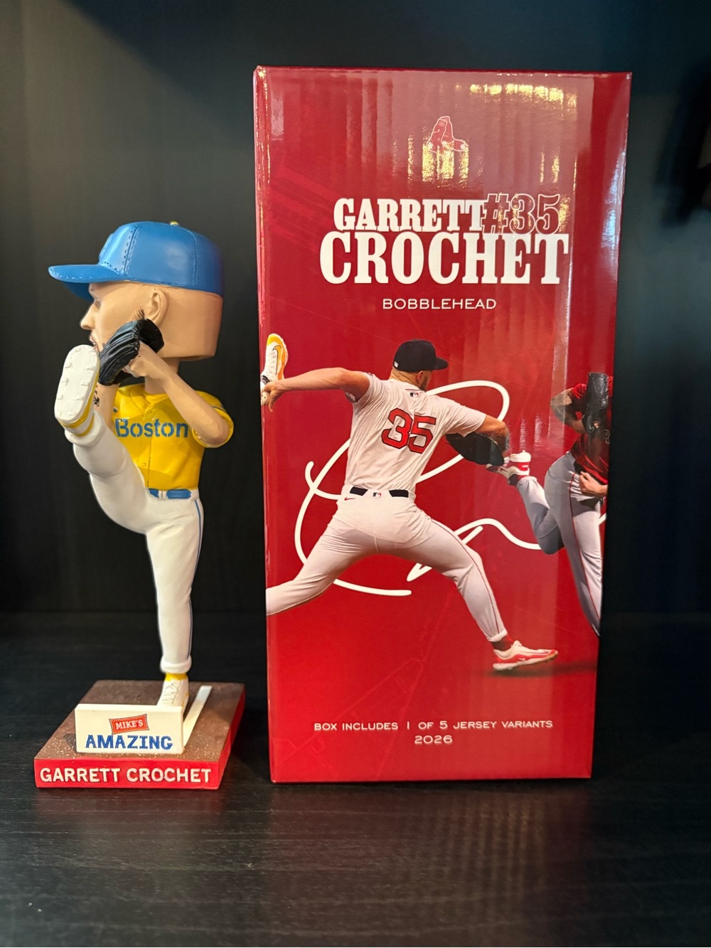 Garrett Crochet Boston Red Sox 5-7-26 SGA Yellow Jersey Bobblehead new